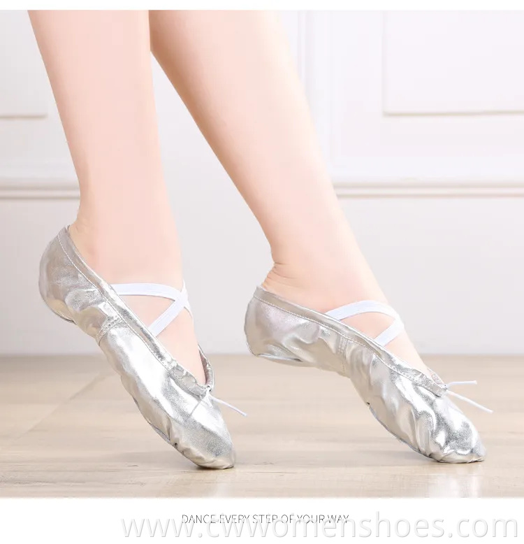 Ballet Dance Shoes Split-Sole Slipper Flats Ballet Dance PU Leather Shoes
